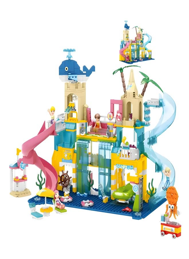 STOFFIER GARTEN 715 Pcs Model Building Blocks for Kids Educational Construction Learning Bricks with Water Smusement Park Toy